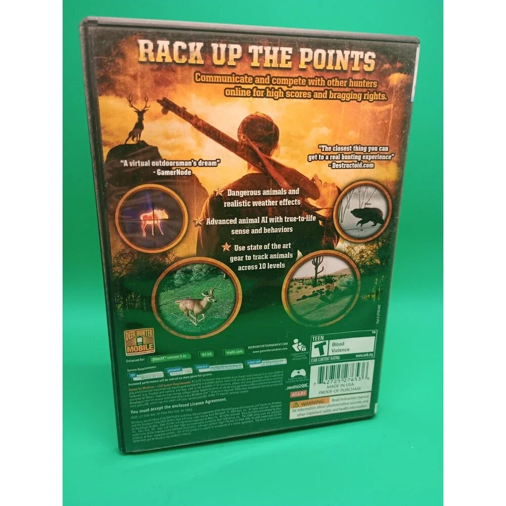 Deer Hunter Tournament, PC DVD-ROM Computer Game. 2008, With Manual. Untested!!!